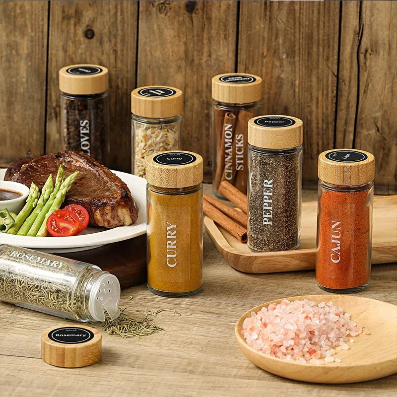 Kitchen 120ml Seasoning Bottle Round Salt Pepper Packaging Container Glass Spice Jar with Shaker Lid