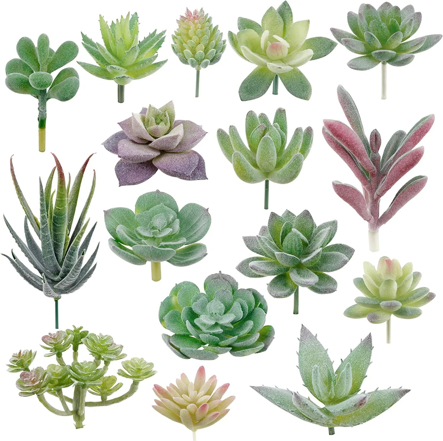 Artificial Succulents 16 Pack Artificial Small Plants Faux Succulents Unpotted for Garden Arrangement Decor