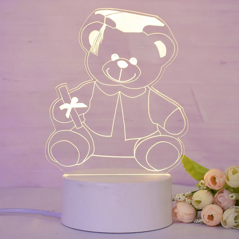 Graduation Gift Set Bear School Favors Decoration Signs Party Graduation Badges Mini Teddy Bears Customized Children Present