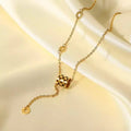 Dainty Stainless Steel 18k Gold Plated Jewelry Lariat Enamel Pendant Necklace for Women Gift