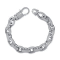 2024 Men's Hip Hop Jewelry Geometric Design CZ Zircon Silver Plated Bracelet for Party & Anniversary Gift