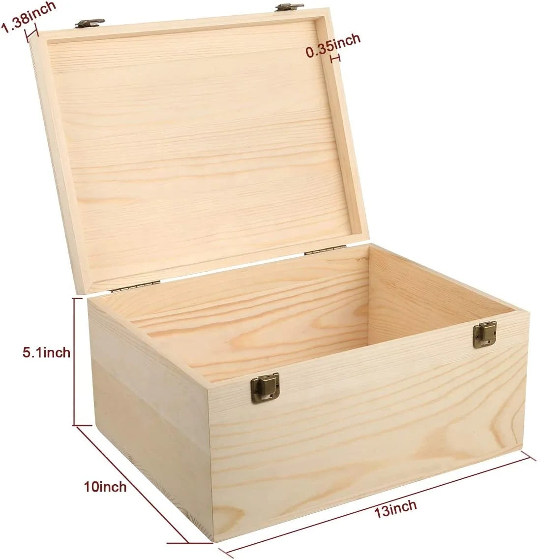 Wholesale Custom Engraved Unfinished Pine Wood Rectangle Shape Love Theme Candle Keepsake Box Hinged Lid Handle Stash Gift