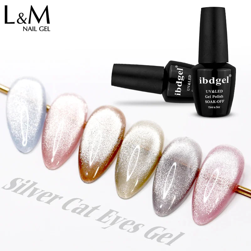Ibdgel Popular New Silver Spar Cat Eye Gel Super Shiny Uv Nail Gel Magnetic Gel Nail Supplies
