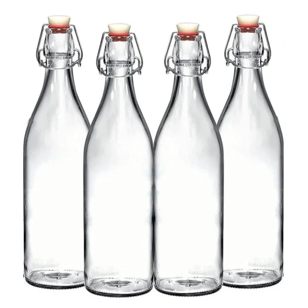 Hot Wholesale 250ml Reusable Easy Cap Glass Bottles with Ceramic Swing Top Stopper for Sauce / Vinegar / Oil / Milk / Liquid