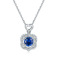 Wholesale Hot Design Double Heart Necklace S925 Silver White Gold Plated Moissanite Lab Grown Sapphire Pendant Necklace