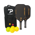 China Manufactured Hot Selling  16mm T700 Textured Raw Carbon Fiber Rough Surface USAPA Pickleball Paddle Set