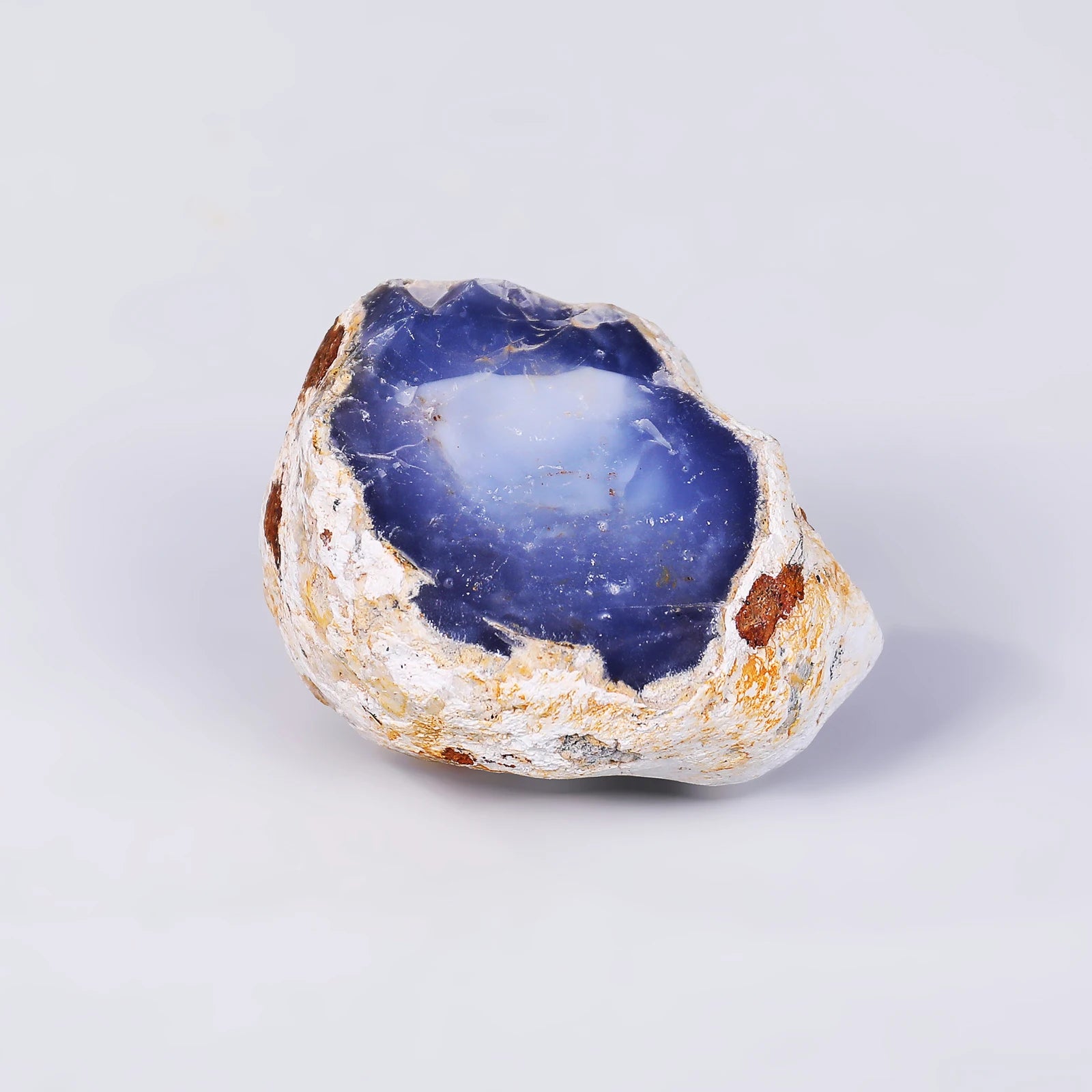 Polished Blue Chalcedony Agate Natural Crystal Gemstone Rough Stone Wholesale for Jewelry & Home Decoration Raw Stone Shape