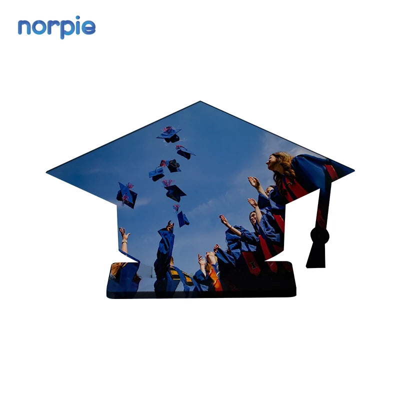 Plaque Graduation Anniversary MDF Graduation Cap Desktop Display Sublimation MDF Photo Frames