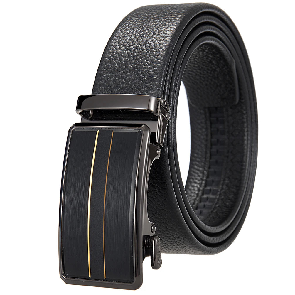 LY36-25633-5 Wholesale Classic Designer Fashion Men's Automatic Buckle Cowhide Men's Adjustable Genuine Leather Belt for Men