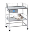 Veterinary Mobile Multilayer Surgical Instrument Table Trolley Cart Endoscope Arthroscope Laparoscopic Uroscope-for Pet Care