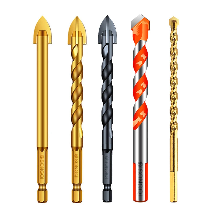 SONGQI TCT Glass Tile Drill Bits Customized 5-12mm Cross Head Multifunction Drill Bits for Glass Ceramic Tile Drilling