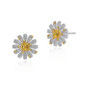 High Quality S925 Sterling Silver Small Daisy Earrings Female Diamond-studded Light Luxury Zircon Flower Design Earrings