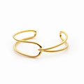 Elegant Gold Cuff Bracelet with Bowknot Simple Square Design Women's Fashion Bracelet-Wholesale Pulseiras Bracelet