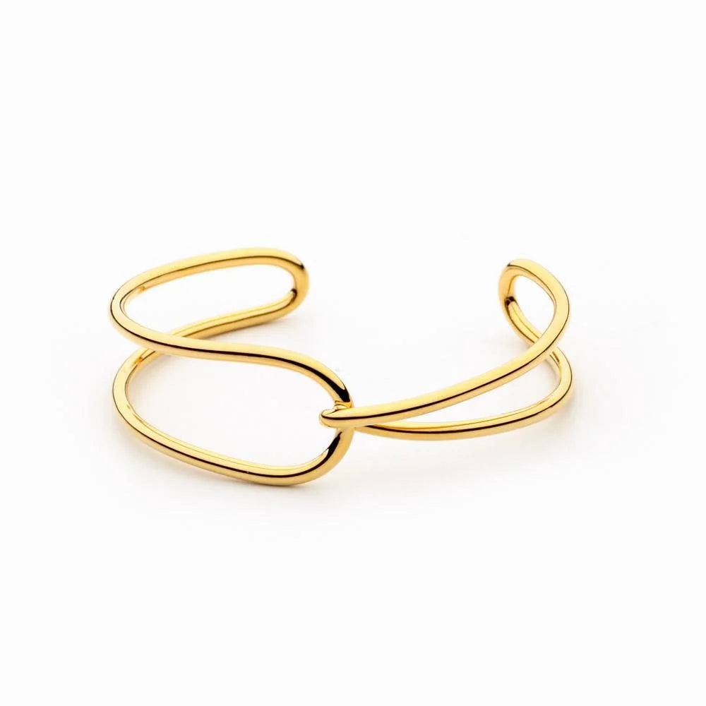 Elegant Gold Cuff Bracelet with Bowknot Simple Square Design Women's Fashion Bracelet-Wholesale Pulseiras Bracelet