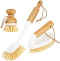 2026 Eco-friendly 3PCS Kitchen Cleaning Brush Set Bamboo+PBT+PP Dish & Pot Cleaning Brush/ Desktop Cleaning Brushes