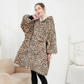 Hot Selling Blanket Hoodie Custom Logo Wearable Print Flannel Fleece Sherpa Wearable Hoodie Blanket Oversized