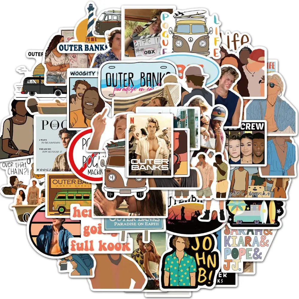 50PCS American Tv Shows Outer Banks Sticker for Motorcycle Notebook Computer Guitar DIY