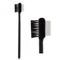 Wholesale Private Label Black Metal Eyebrow & Eye Lash Brush Comb with Wood Handle (16.3cm)