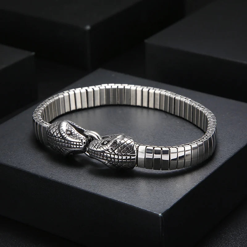 KALEN 2022 Zodiac Animal Wholesale Stainless Steal Snake Head Chain Charm Bracelets Men