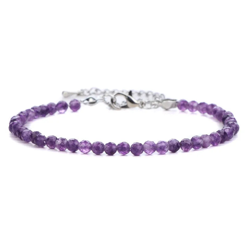 3MM Natural Gemstone Beads Garnet Moonstone Apatite Unakite Rutilated Round Stone Bracelets for Women Fashion Jewelry Gifts