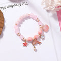 Ocean Jewelry Rose Quartz Bead Gemstone Bracelet Dolphin Charm Bracelets Women