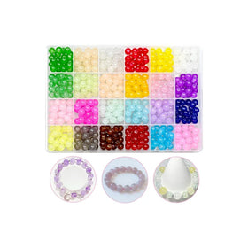 Hot Sale 480pcs 8mm Round Glass 24 Colors Crystal Gemstone Beadsfor DIY Bracelets Necklace Jewelry Making Wedding Decor