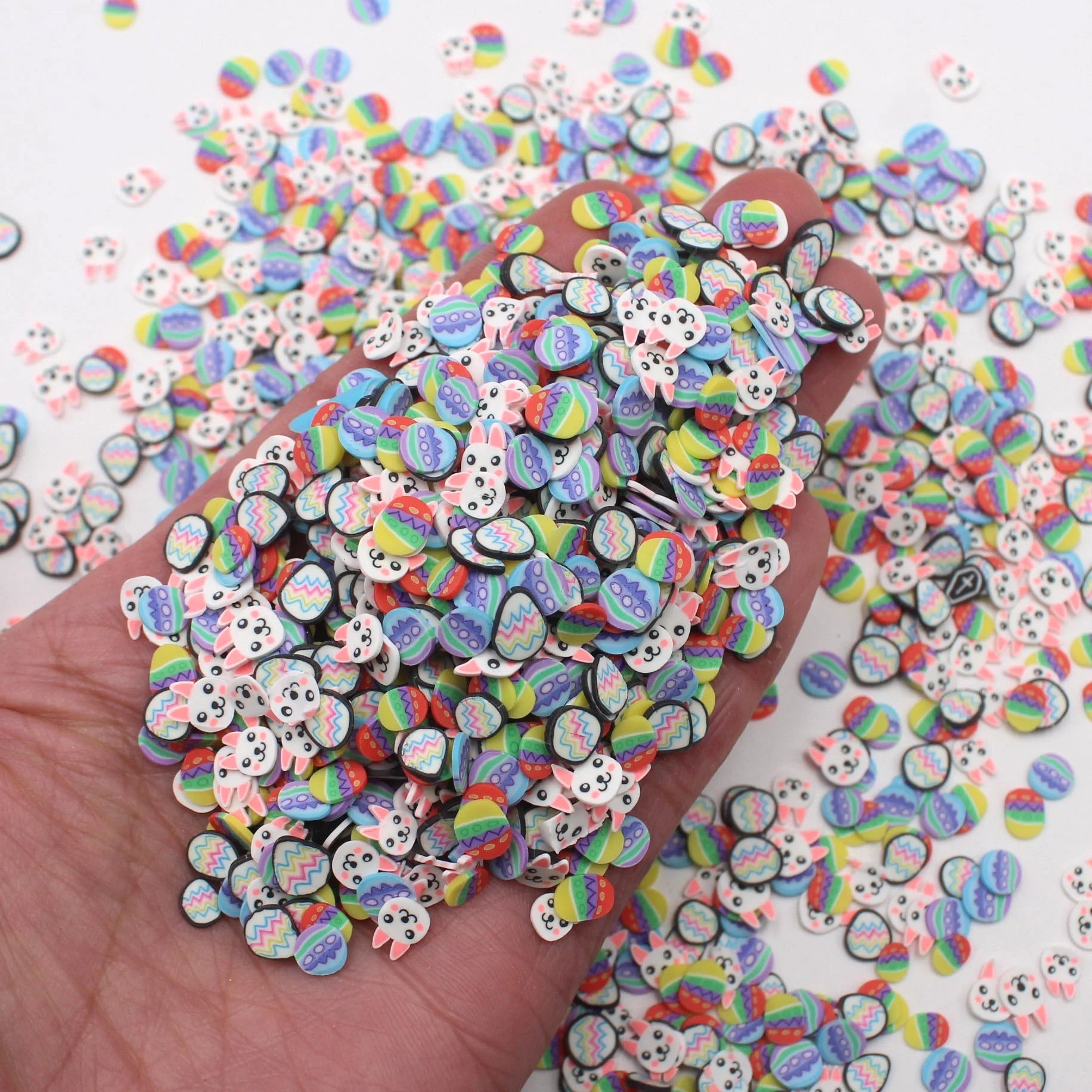 Easter-Themed Cute Rabbit Bunnies Eggs Assorted Polymer Clay 5MM Slices Sprinkles 1KG/Bag Non-Toxic DIY Crafts Filling Figurine