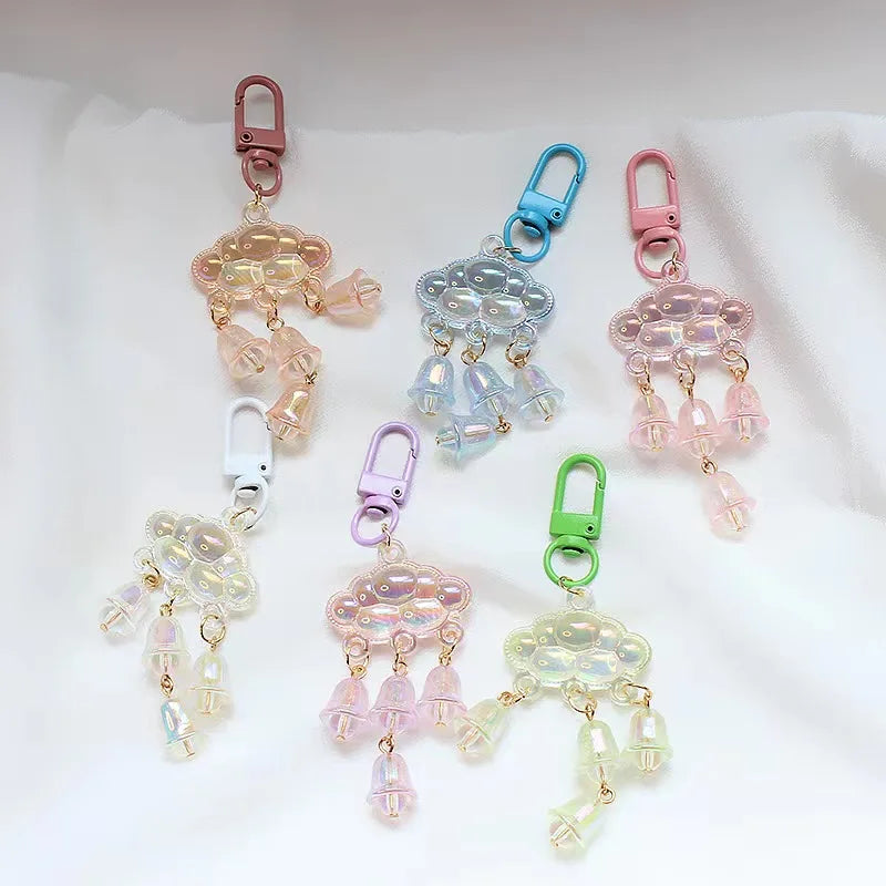 Electroplated Trumpet Wind Chime Key Chain Pendant Student Schoolbag Earphone Set Accessories