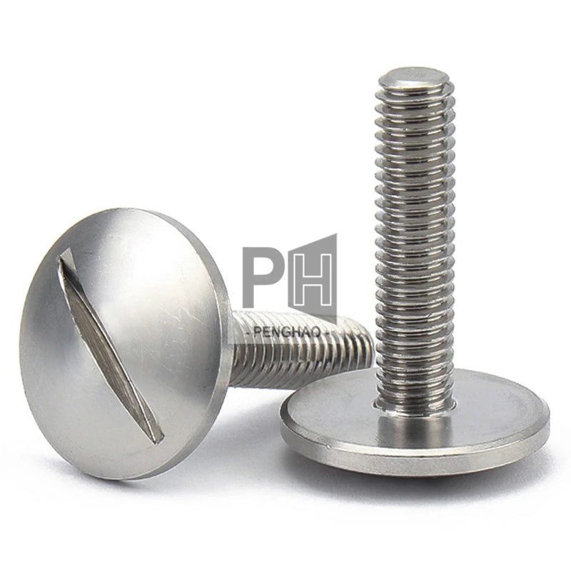 M2.5 M2 M3 M4 M5 M6 304 Stainless Steel Wholesale Slot Extra Large Flat Head GB947 Screw Flat Round Head Bolt Slotted Screw