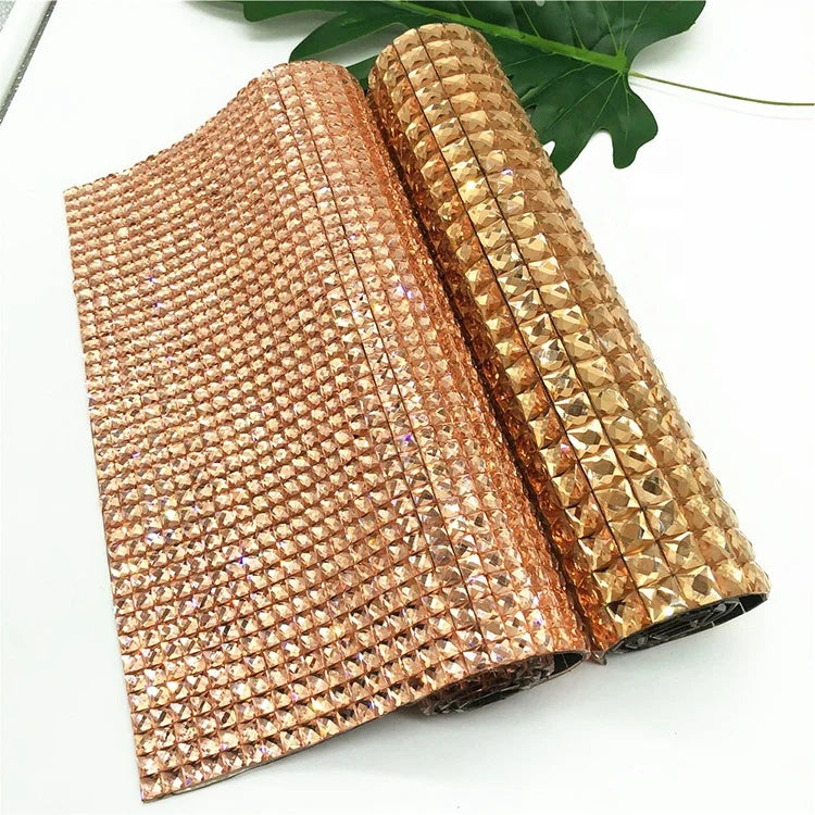 Hot Fix Crystal Diamond Mesh Adhesive Diamond Sheet DIY Bag Cloth Rhinestone Accessories