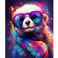 Colorful 30x40cm Bear Cross Stitch DIY Diamond Painting Handmade Rhinestone Embroidery for Home Decor