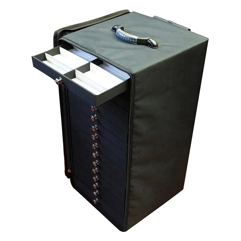 YTZ1007B  192slots Black Optical Frame Eyewear EyeGlasses Display Suitcase