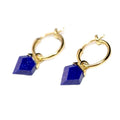 High Grade Natural Malachite Lapis Lazuli Rubra Spar Crystal Diamond Earrings