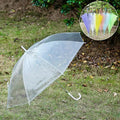Custom Logo 8K Colorful Clear PVC Straight Umbrella Transparent Kids Parasol Umbrellas for Business Gifts for Promotion