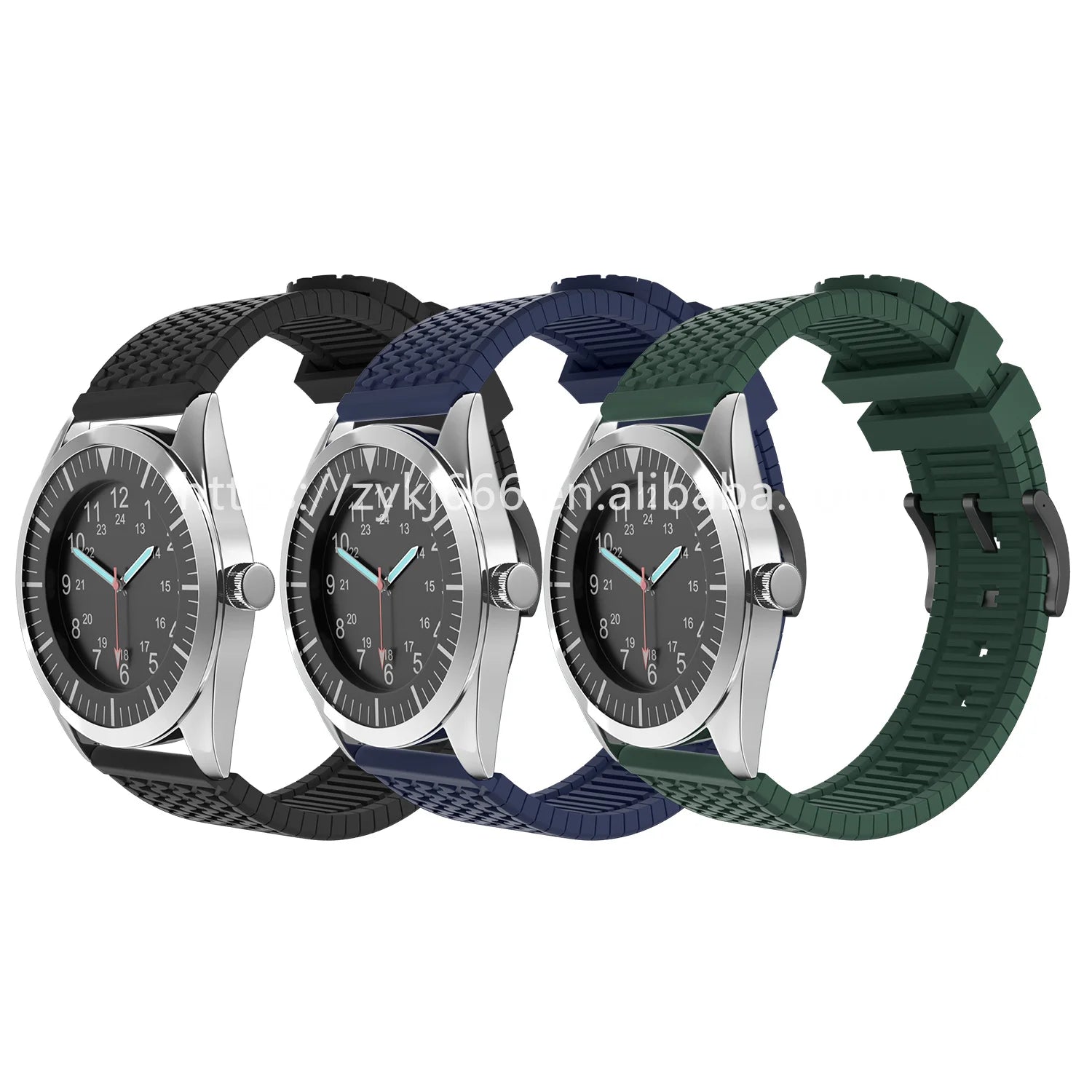 20mm 22mm 24mm Quick Release Silicone Rubber Watch Accessories Diving Wrist Watch Bands Strap for Seiko