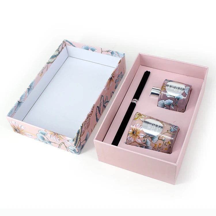 Wholesale Custom Packaging Reed Diffuser and Candle Gift Box Set Luxury Cardboard Black Gift Jars Candle Packaging