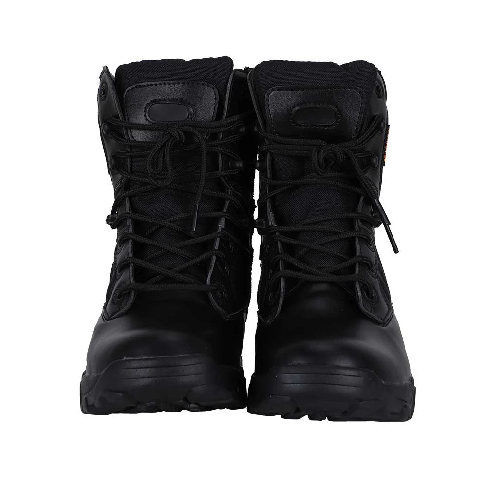 Double Safe Ready To Ship Black Waterproof Leather Training Hunting Outdoor Waterproof Black Tactical Boots