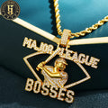 High Quality Mens Brass Iced Out Baseball Logo Pendant Personalized Design Hip Hop Style Zircon Diamond Gift