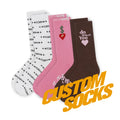 FREE DESIGN & MOCKUP Custom Breathable Cotton Crew Sports Socks Custom Women Socks With Design Logo
