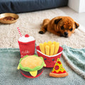 Joysing Best-Selling Eco-Friendly Fast Food Hamburg Soft Plush Dog Toy Durable Pet Squeak Toy in Cartoon Style
