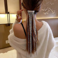New Rhinestone Long Tassel Wedding Hairpiece Crystal Hair Jewelry for Women Bridal Hair Accessories