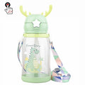 Customized Kids Water Bottle with Straw BPA-Free Plastic Drink Bottle Hot Sale Promotional Direct Drinking Method