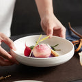Round Ceramic Deep Plate White Ceramic Plates  Dinnerware Plate Custom Logo Restaurant Ceramic Crockery Plato Unique Matte