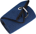 Hot Sale Premium Microfiber Tri-fold Golf Towel Waffle Pattern Towel With Heavy Duty Carabiner Clip for Men and Women