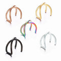 Stainless Steel Fake Line Nose Lip Ring No Piercing Body Jewelry Cartilage Earring X Cross Wire Ear Cuff