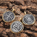 Wholesale In-stock 18k Plated Water Proof 316 Stainless Steel Christianity Religious Cross Saint Michael Man Pendant Necklace