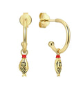 925 Sterling Silver 18K Gold  Stud Earrings Zircon Romantic Weddings Parties Soy Sauce Fish Charm Hoops for Engagement