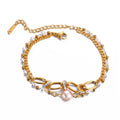 Popular New 18k Gold Stainless Steel Bracelet Fashionable Personality Pearl Oval Chain Design Jewelry Titanium Steel Bracelet