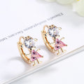 Supply Joyeria Man-shaped Cute Cubic Zirconia Jewelry Pendientes De Moda 2023 18k Gold Plated Couple Earrings