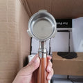 Factory Espresso Barista Wood Handle 51MM Stainless Steel Bottomless Portafilter